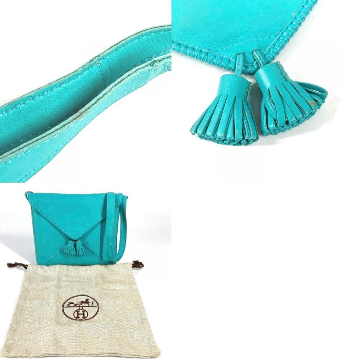 Hermes Stassel Fringe Sac Pom Pom Bag Crossbody Pouch Shoulder Bag