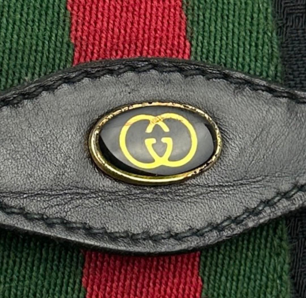 GUCCI Web Sherry Line GG Canvas Shoulder Bag Vintage