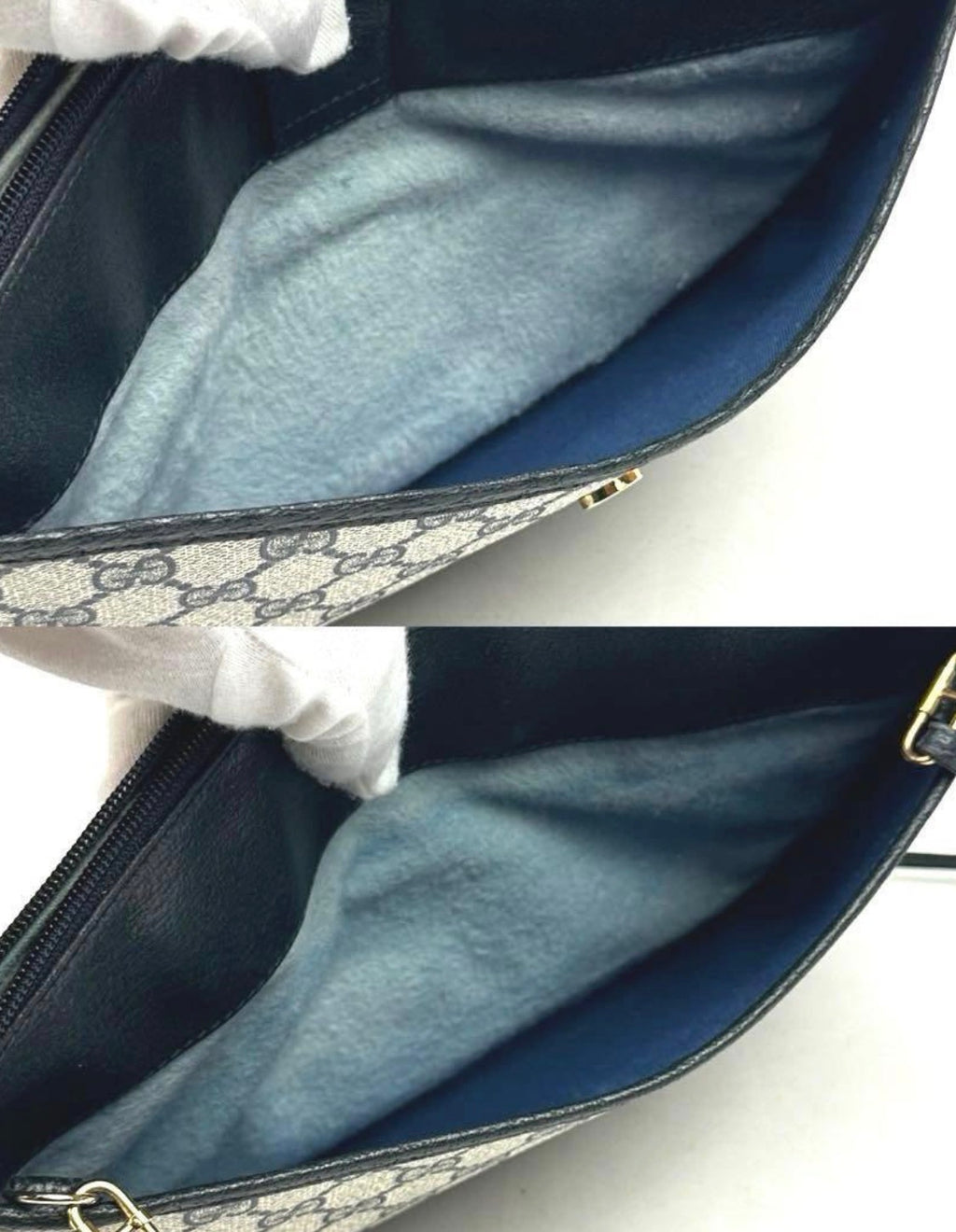 Gucci Old Gucci GG Supreme Sherry Line Shoulder Bag ( Navy) Vintage