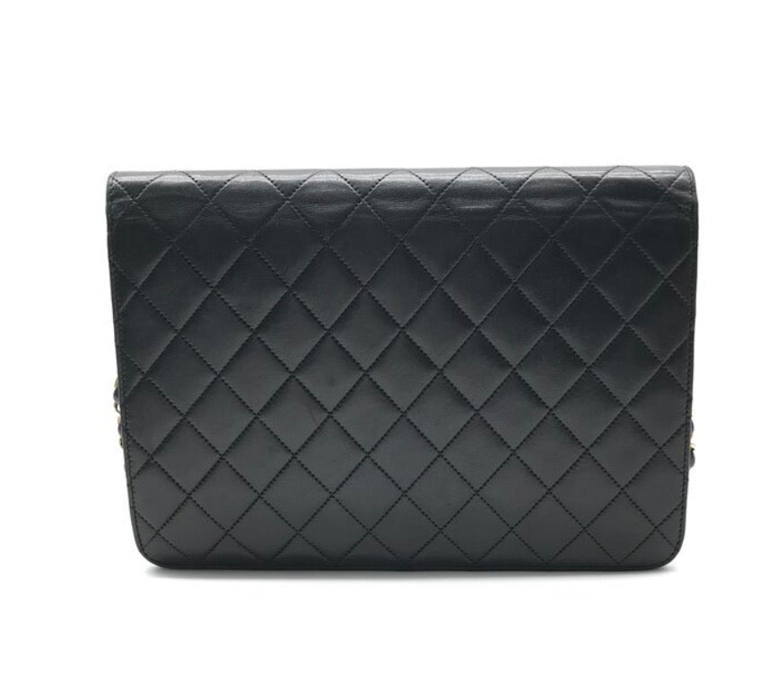 Authentic Chanel Coco Mark Matelassé Lambskin Chain Shoulder Bag, Black Vintage  With Authentication Excellenr Condition