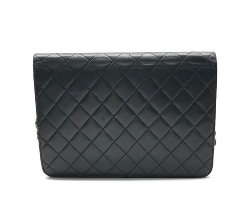 Authentic Chanel Coco Mark Matelassé Lambskin Chain Shoulder Bag, Black Vintage  With Authentication Excellenr Condition