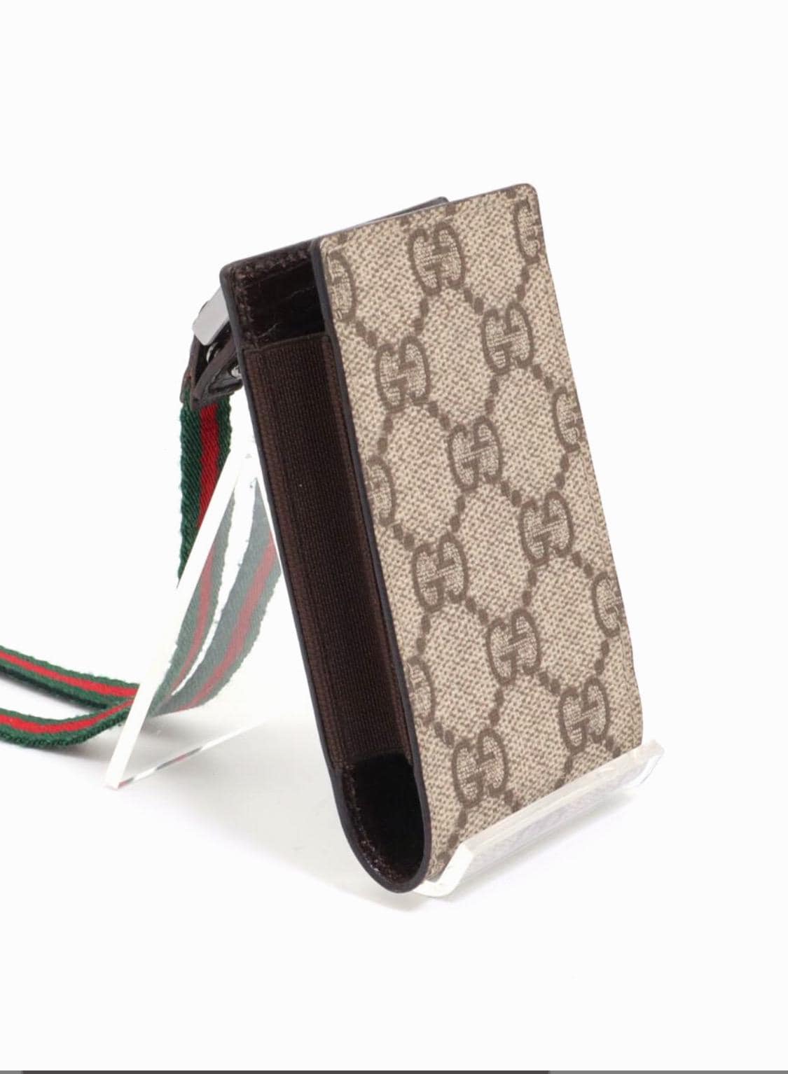 Authentic Gucci GG Supreme phone holder or card holder W/Box
