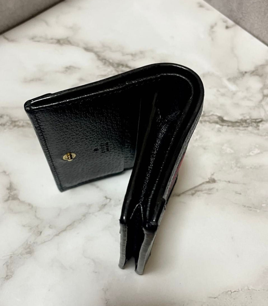 Gucci Calfskin Web Ophidia Card Case Black