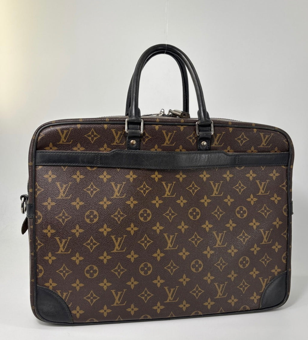 Louis Vuitton Monogram Macassar Porte-Documents Voyage Business Bag