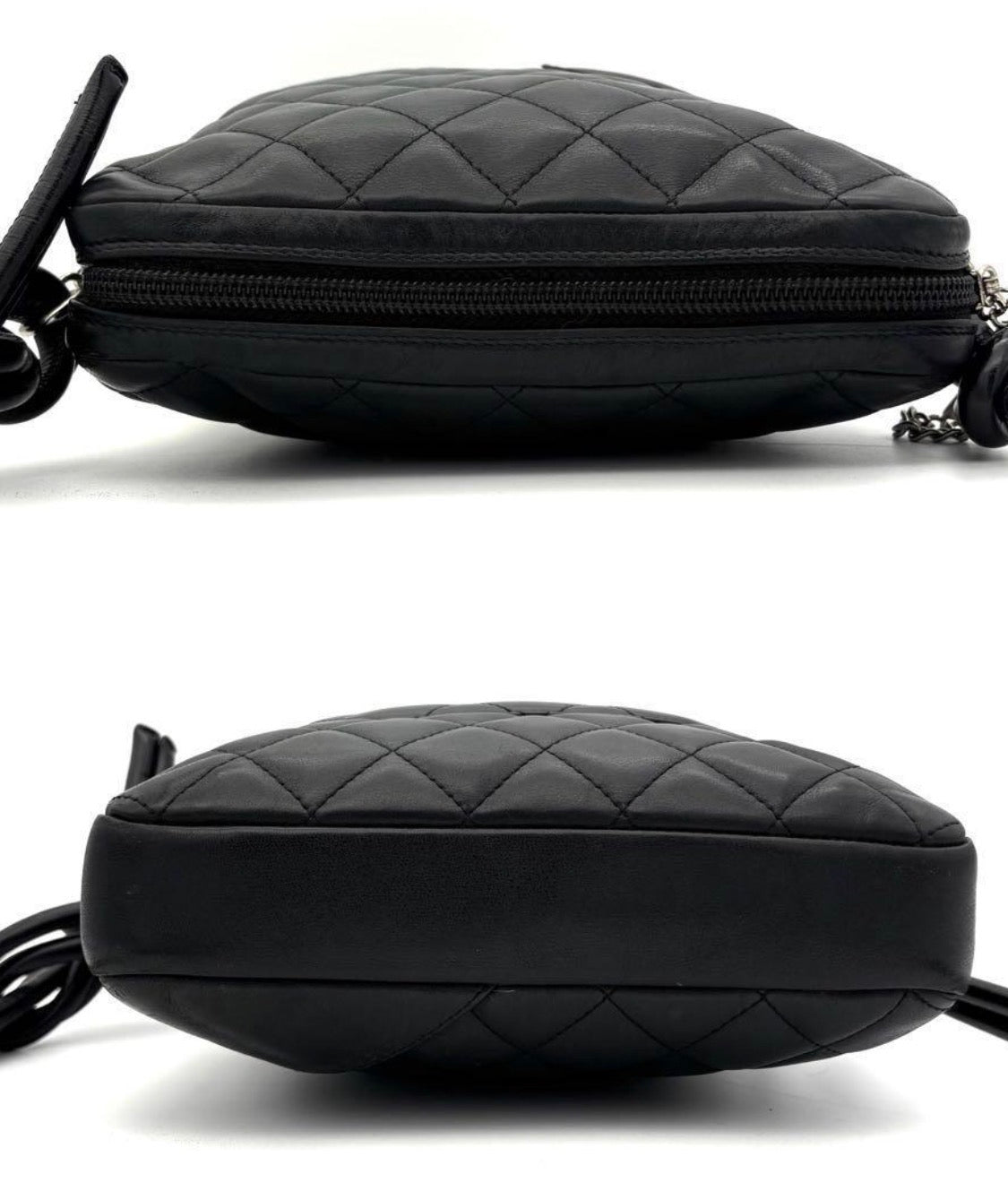 ChANEL alfskin Quilted Medium Cambon Messenger Black Bag