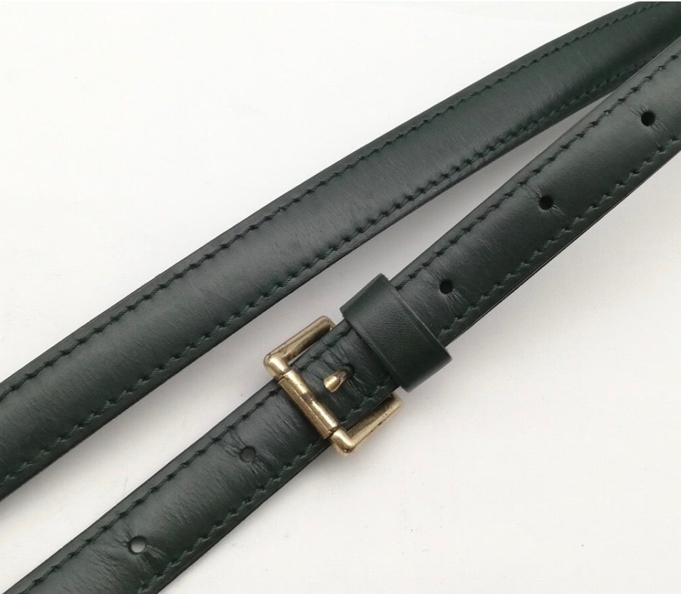 LOUIS VUITTON Shoulder Strap, Leather, Green, Gold Hardware, Bag Strap, Louis Vuitton
