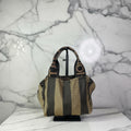 FENDI Vintage Mini Fendi Roma Italy 1925 Pequin Tote Bag