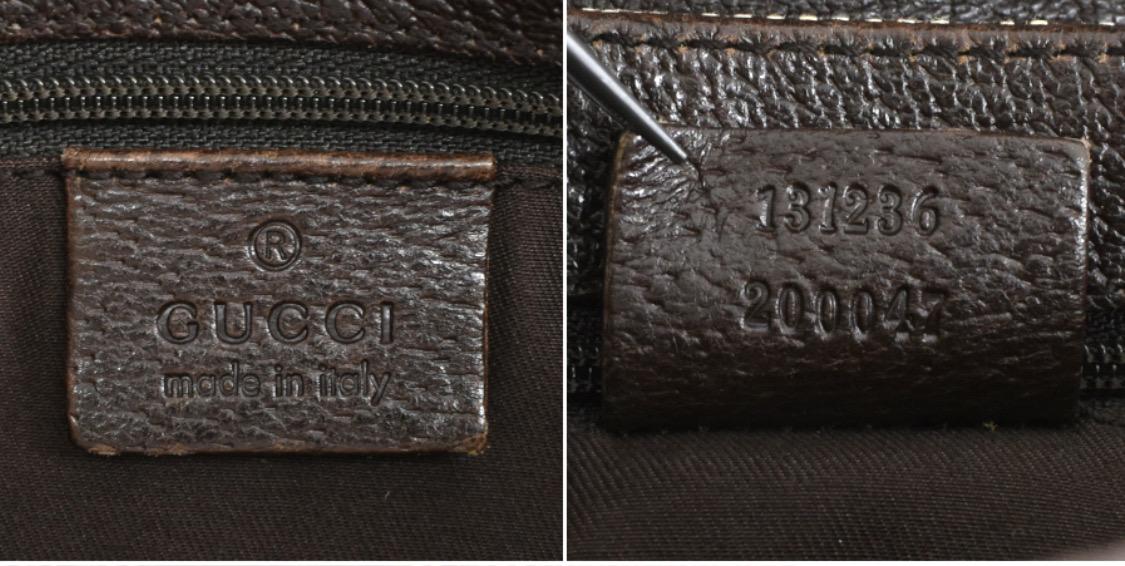 Authentic GUCCI GG Monogram Buckle Belt Bag Dark Brown