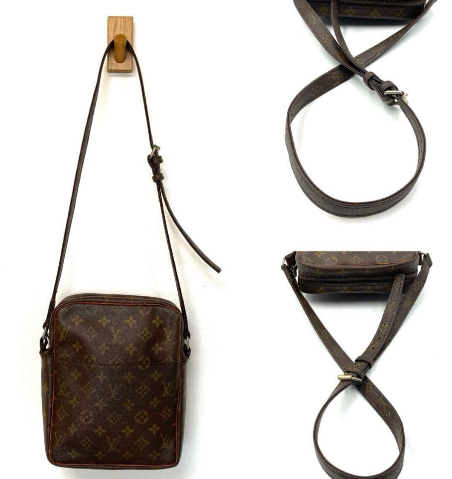 LOUIS VUITTON Monogram Petit Marceau Shoulder Bag, PVC x Leather, Brown, Crossbody, 80's Vintage