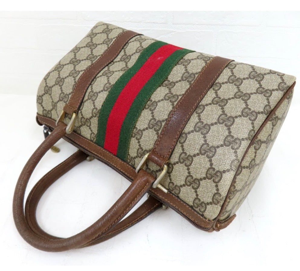 Gucci GG Supreme Web Sherry Line Boston bag Vintage