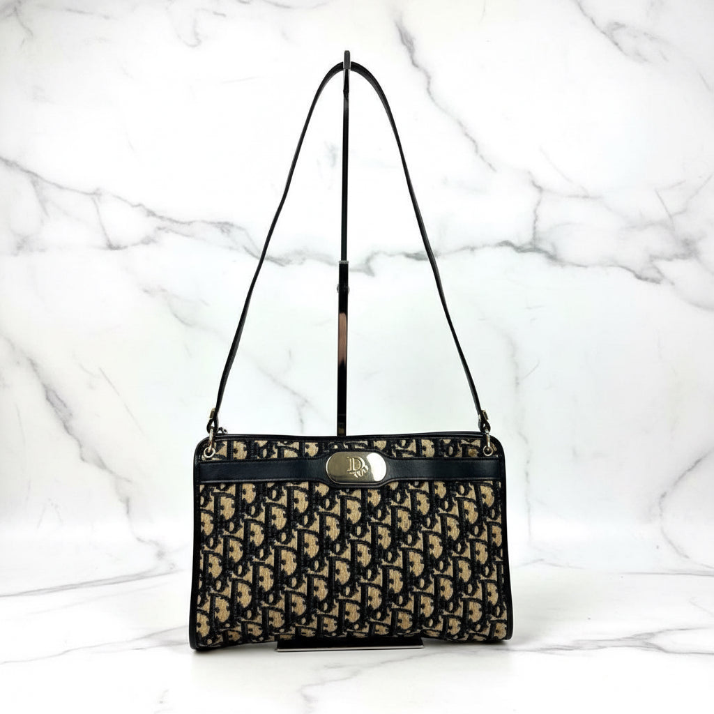 Christian Dior Trotter Navy Blue Shoulder Bag