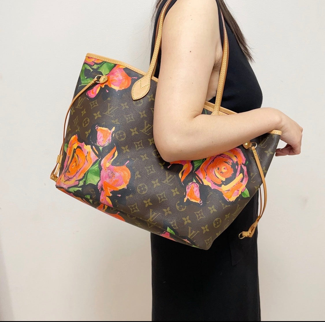 Louis Vuitton Monogram Rose Neverfull MM Shoulder Bag