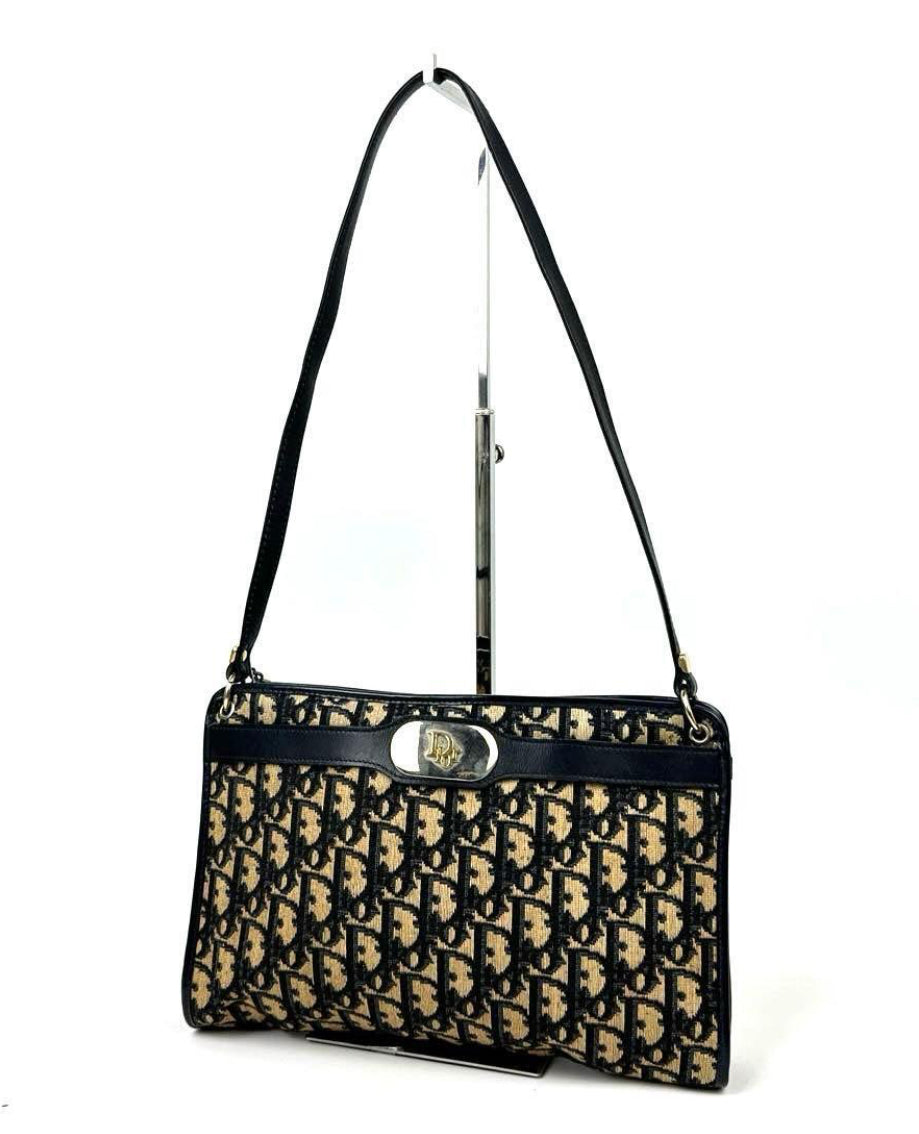 Christian Dior Trotter Navy Blue Shoulder Bag