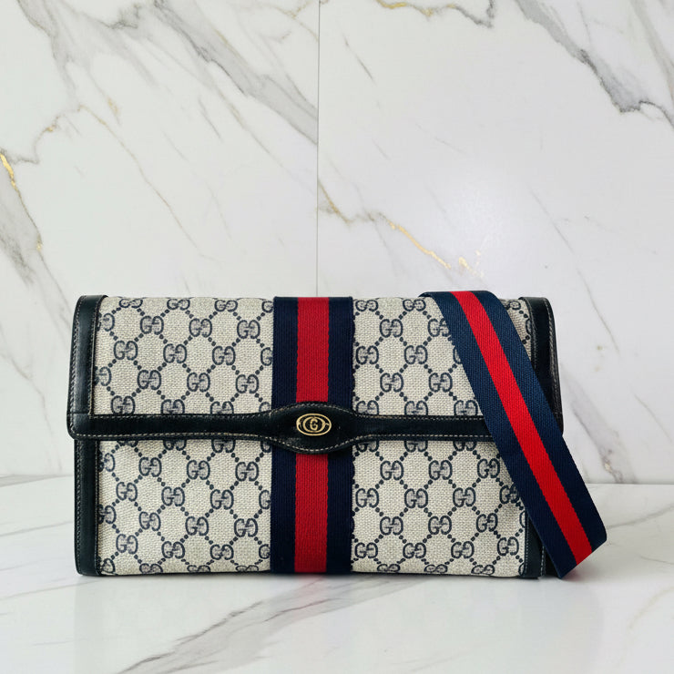 Gucci Sherry Supreme Navy ShoulderBag