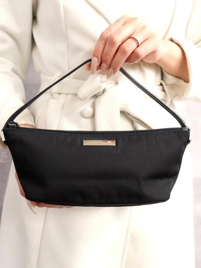 Gucci Black Nylon Boat Pochette Handbag
