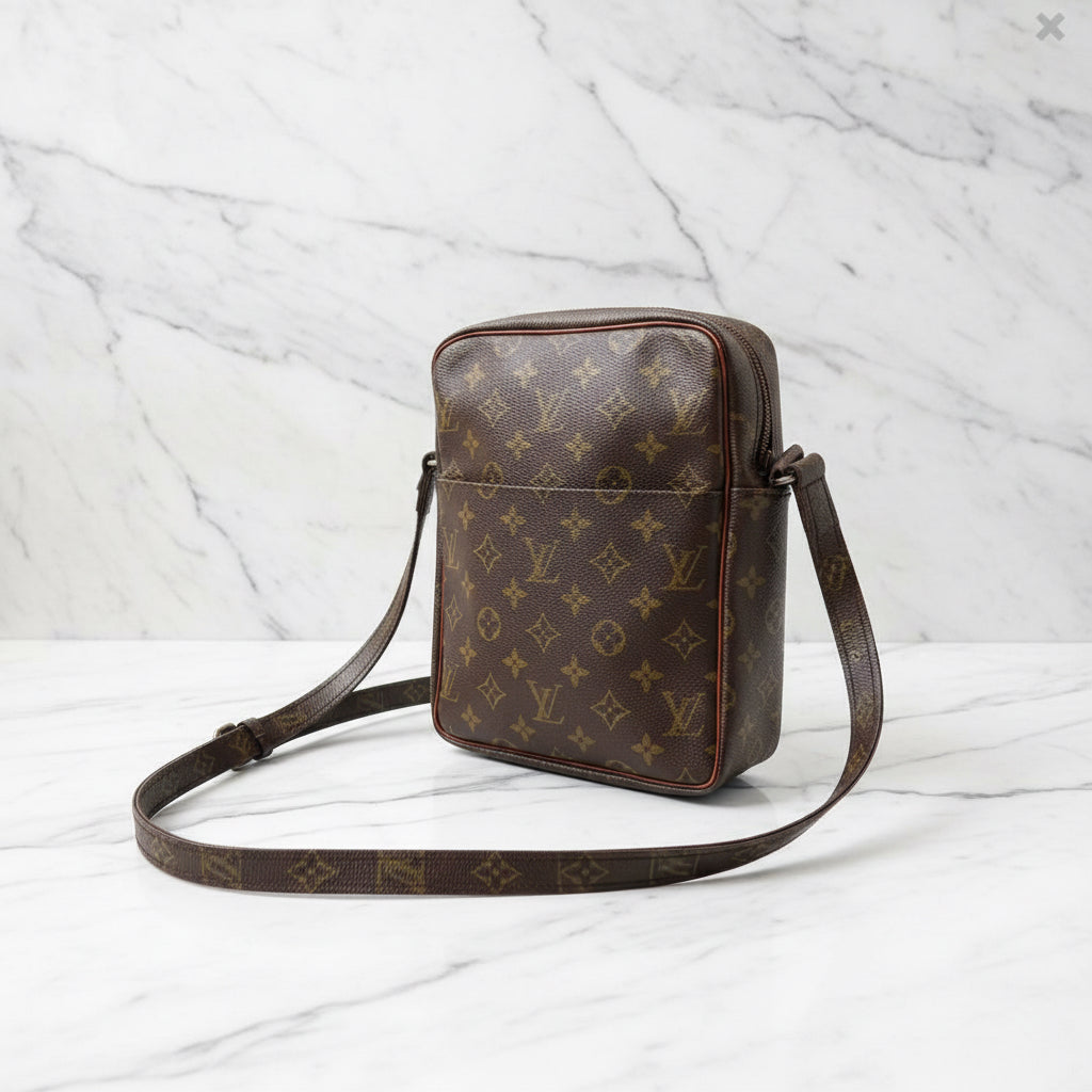 LOUIS VUITTON Monogram Petit Marceau Shoulder Bag, PVC x Leather, Brown, Crossbody, 80's Vintage