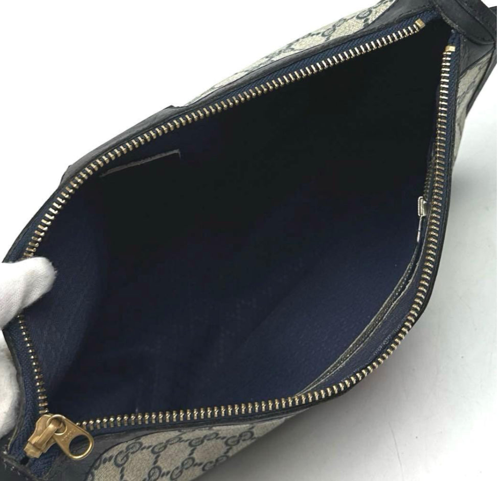 Gucci GG Supreme Sherry Line Shoulder Bag, Navy