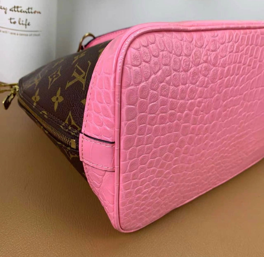 Louis Vuitton Alma MM Handbag  Customized