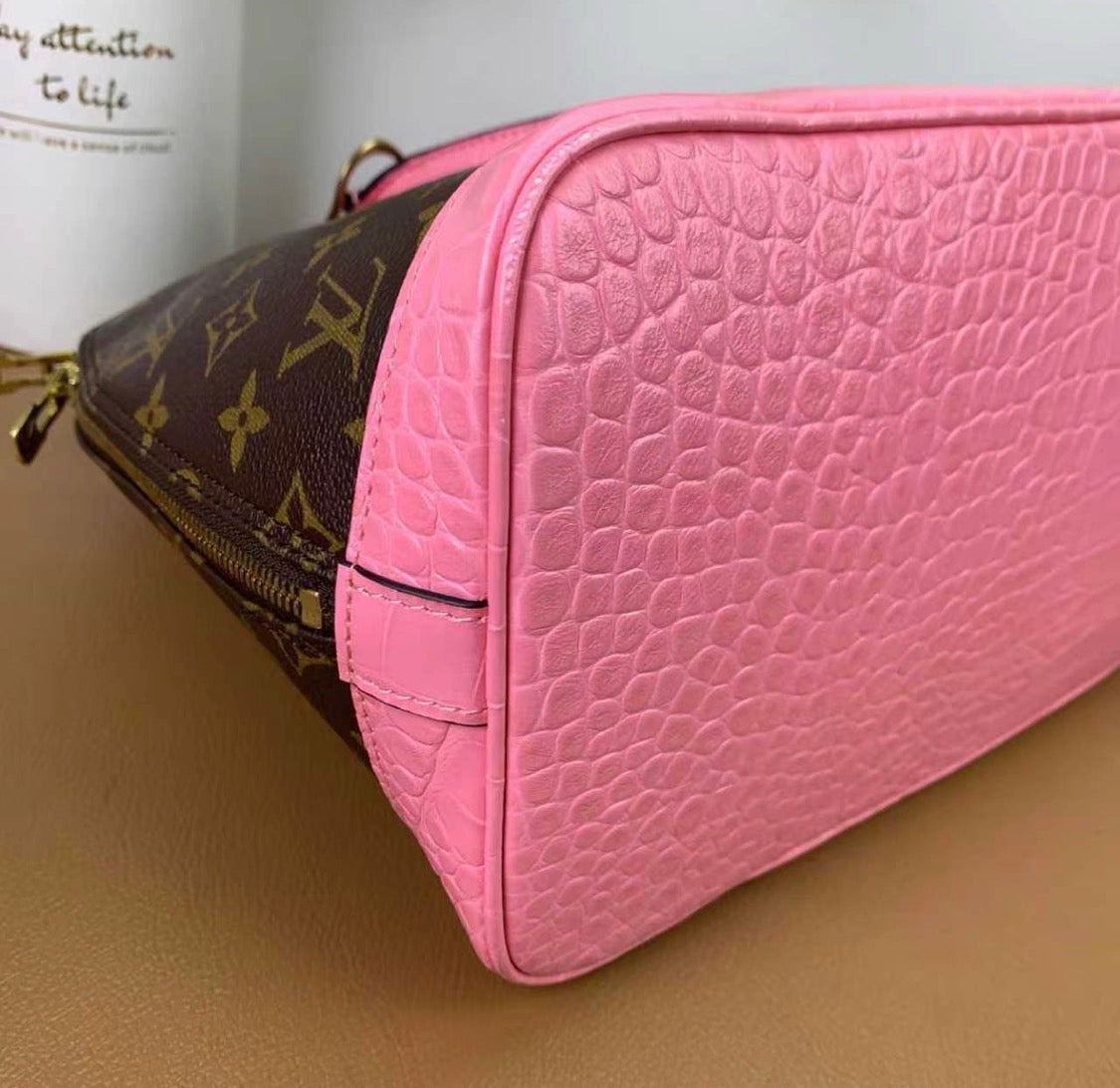 Louis Vuitton Alma MM Handbag  Customized