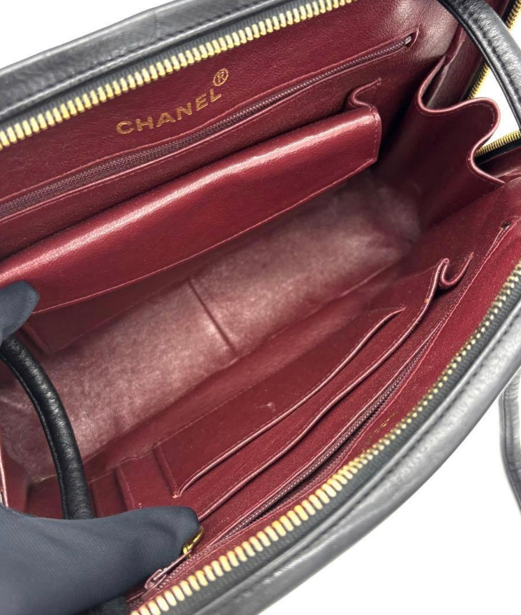 CHANEL Vintage CC Chevron Camera Bag