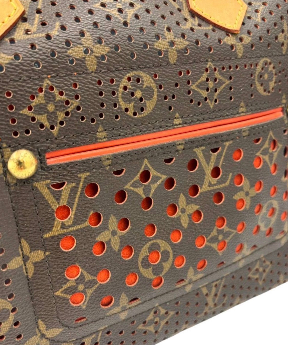 Authentic LOUIS VUITTON Monogram Perforated Speedy 30 Fuchsi Handbag