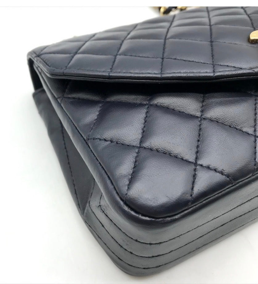CHANEL Matelassé Coco Mark Lambskin Turn-Lock Shoulder Bag