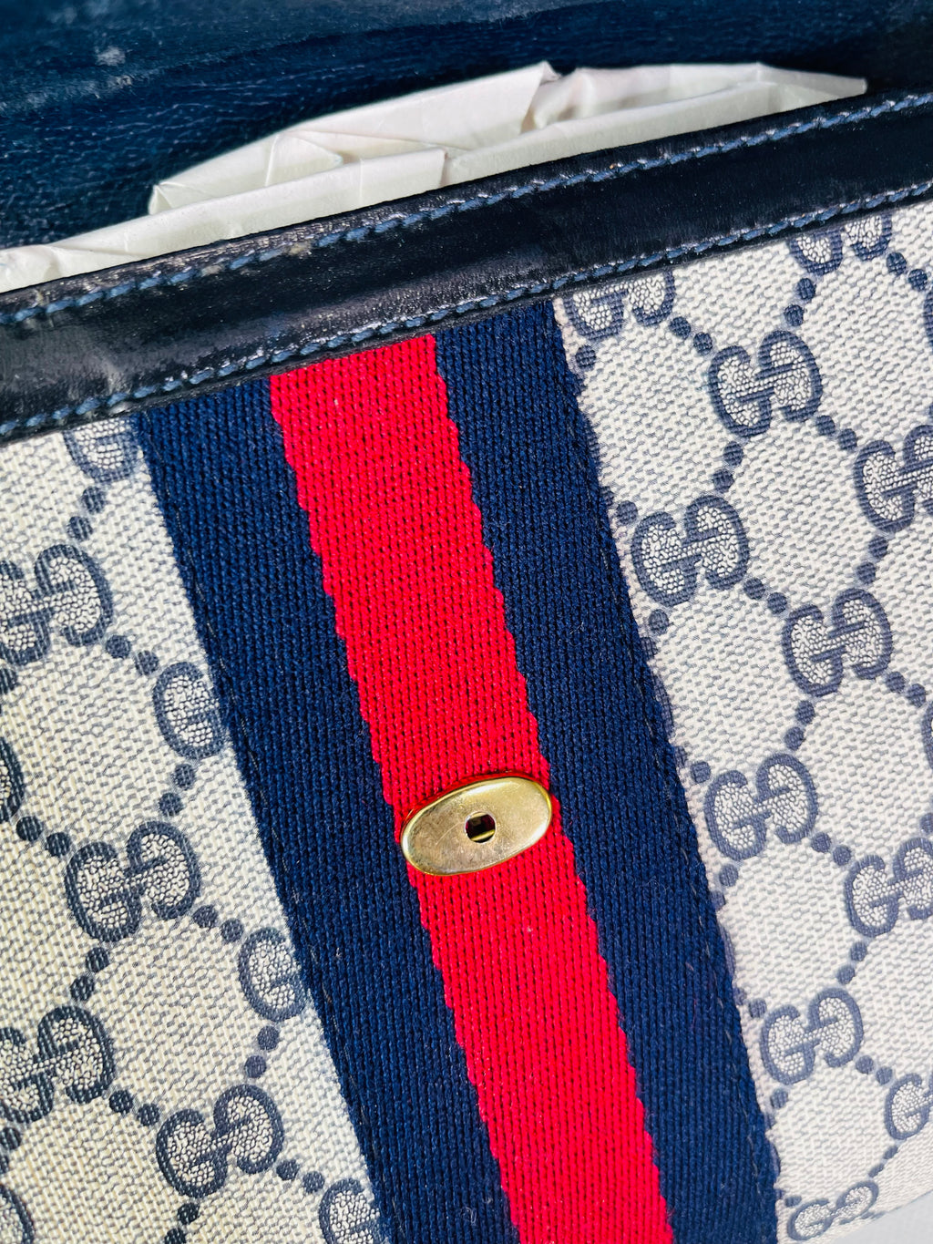 Gucci Sherry Supreme Navy ShoulderBag