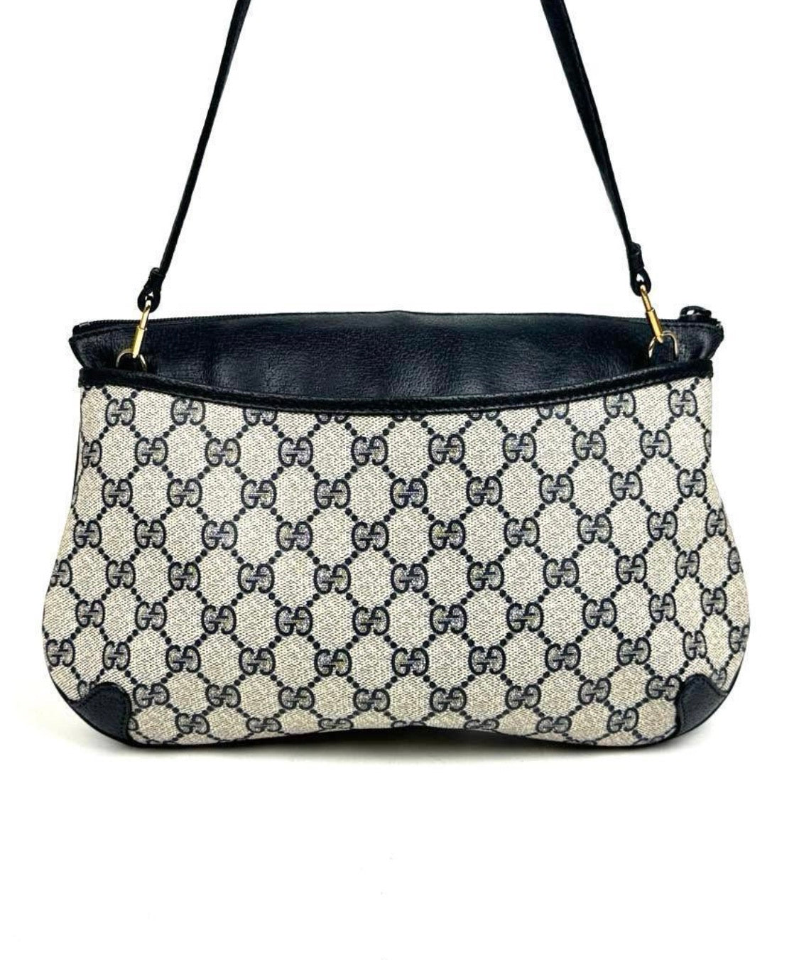 Gucci Old Gucci GG Supreme Sherry Line Shoulder Bag ( Navy) Vintage