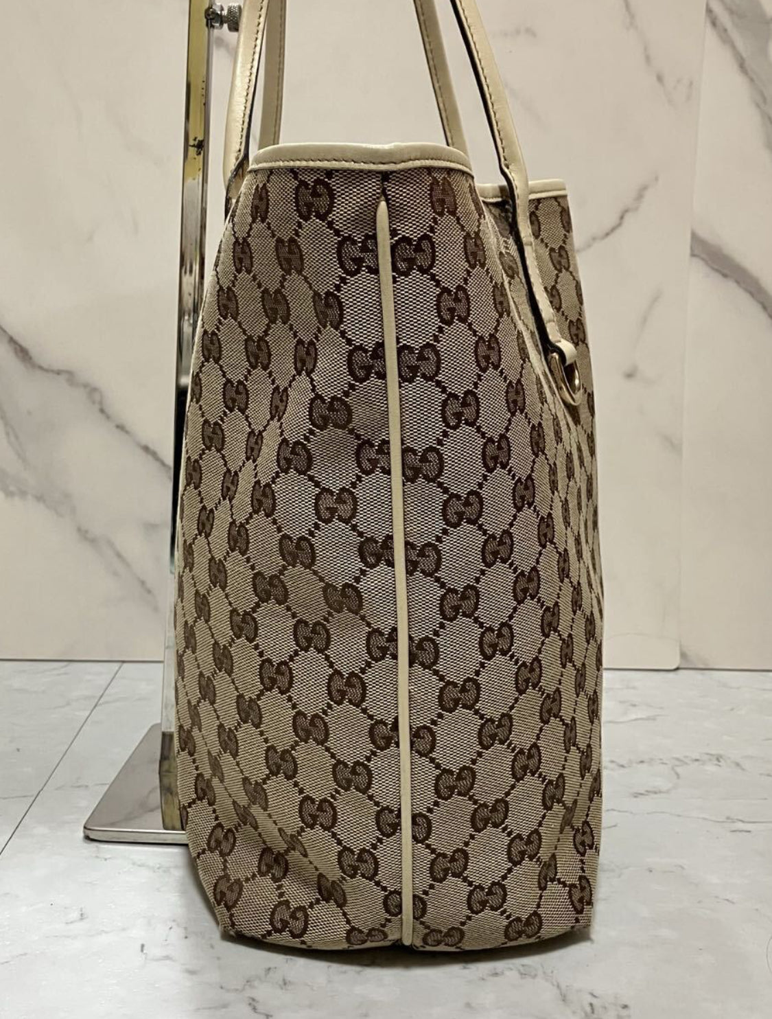 GUCCI Monogram Medium New Britt Tote Off White Bag