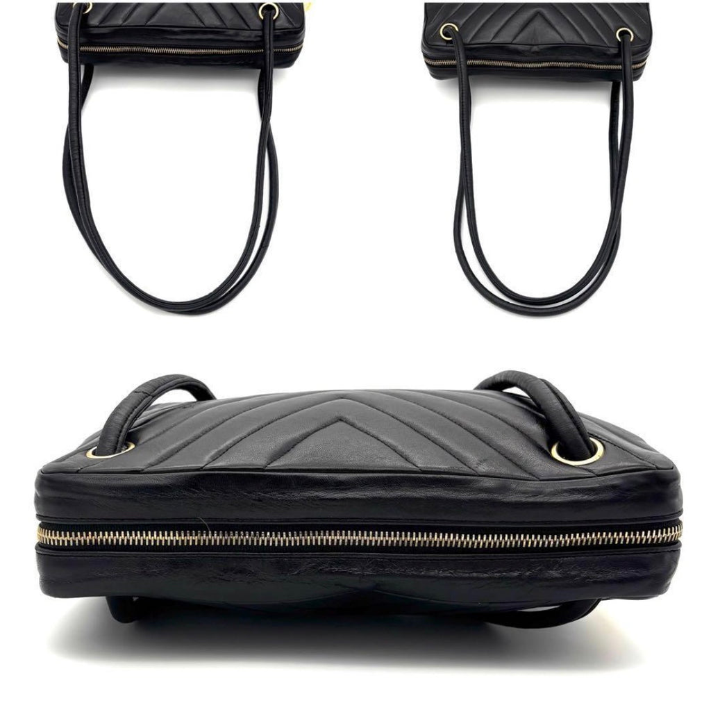 CHANEL Vintage CC Chevron Camera Bag