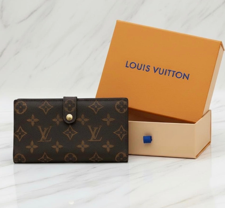 Authentic Louis Vuitton Monogram Continental Clutch Wallet W / Box