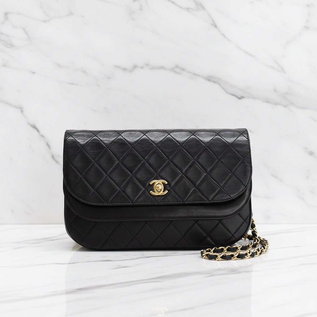 Chanel Lambskin Flap Shoulder Bag Vintage