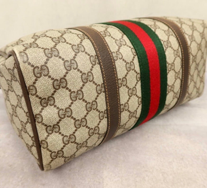 Gucci GG Supreme Web Sherry Line Boston bag Vintage