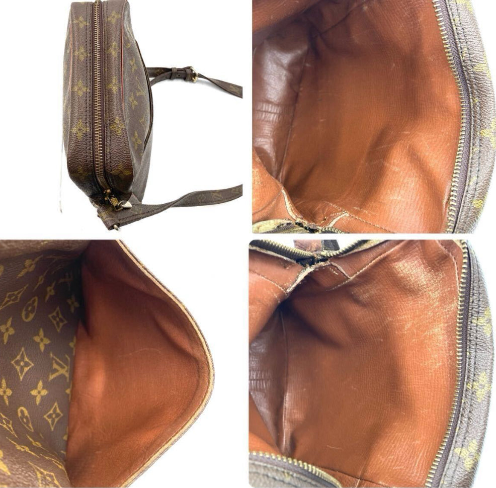 LOUIS VUITTON Monogram Petit Marceau Shoulder Bag, PVC x Leather, Brown, Crossbody, 80's Vintage