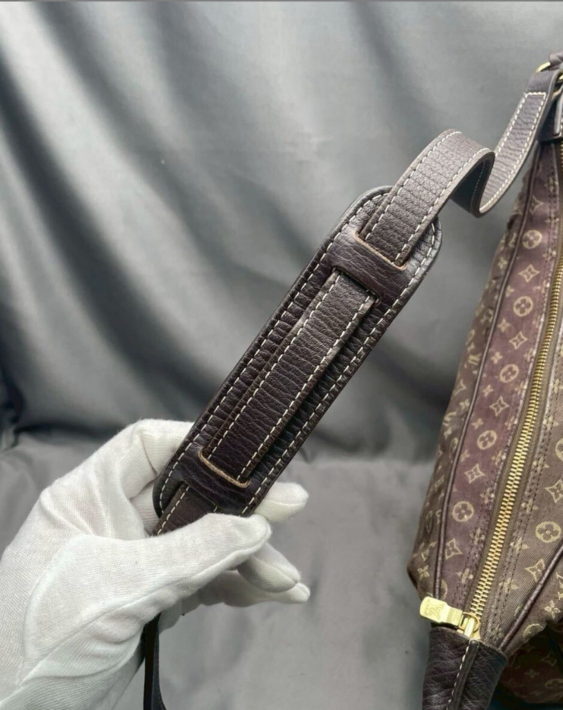 LOUIS VUITTON Mini Lin Boulogne Ebene Shoulder Bag