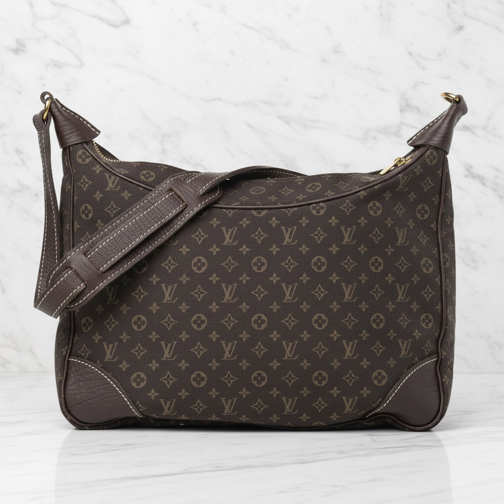 LOUIS VUITTON Mini Lin Boulogne Ebene Shoulder Bag