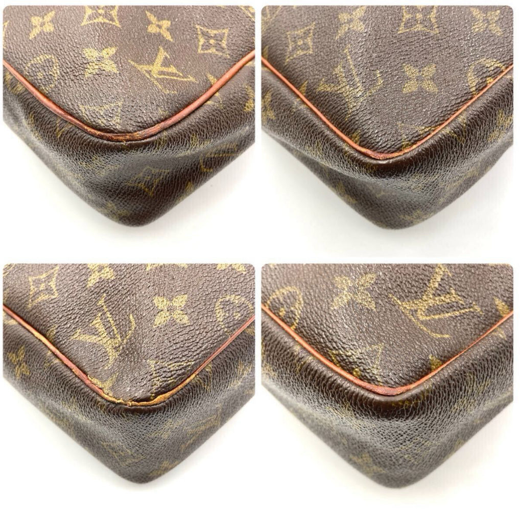 LOUIS VUITTON Monogram Petit Marceau Shoulder Bag, PVC x Leather, Brown, Crossbody, 80's Vintage