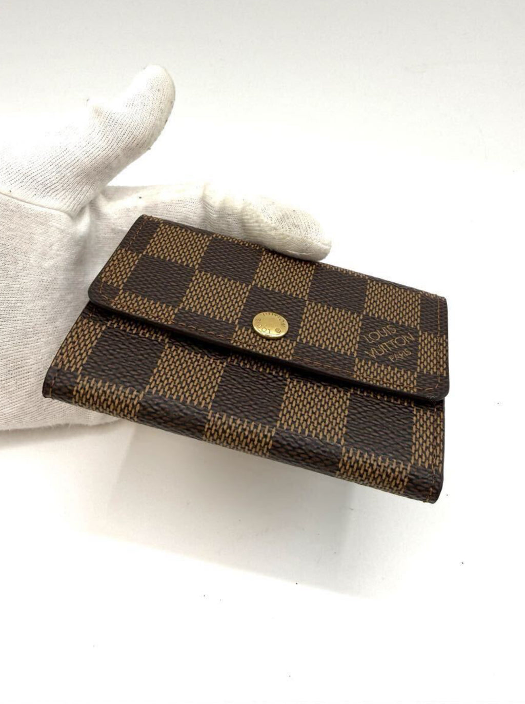 LOUIS VUITTON Damier Portemonnaie Plat Coin Case/ Wallet
