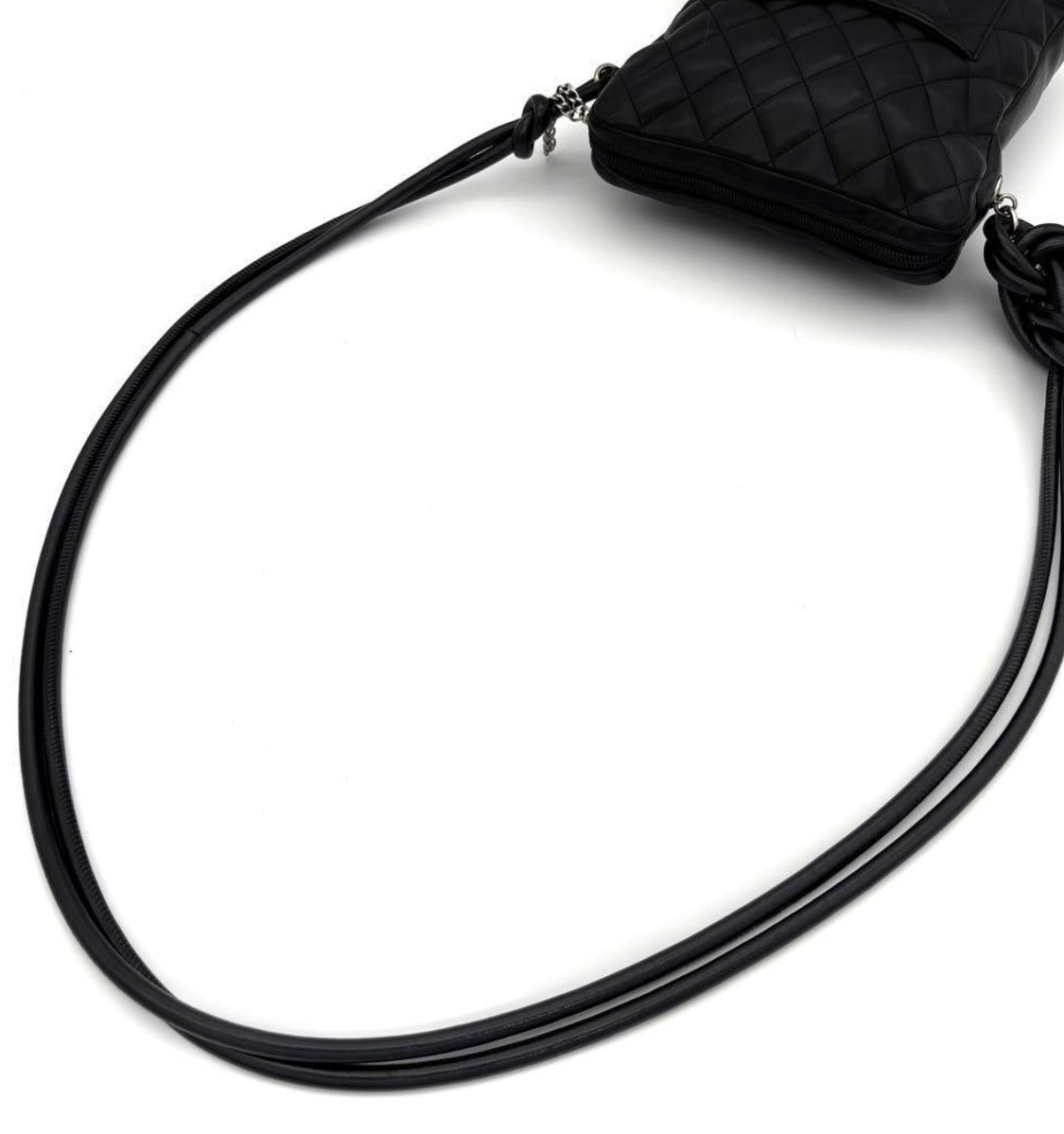 ChANEL alfskin Quilted Medium Cambon Messenger Black Bag