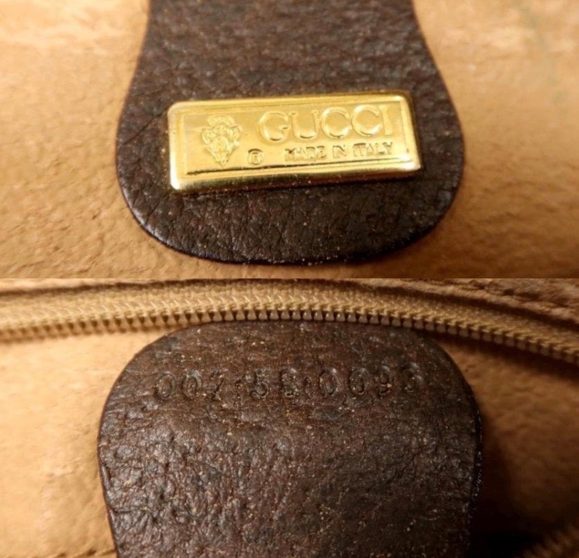 GUCCI Old Gucc GG supreme Calf Leather Shouldee Bag Vintage