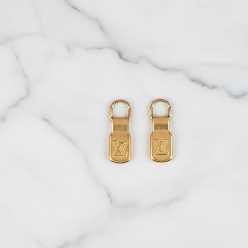 Authentic Vintage  Louis Vuitton gold-tone zipper pull handle Replacement  (2) included
