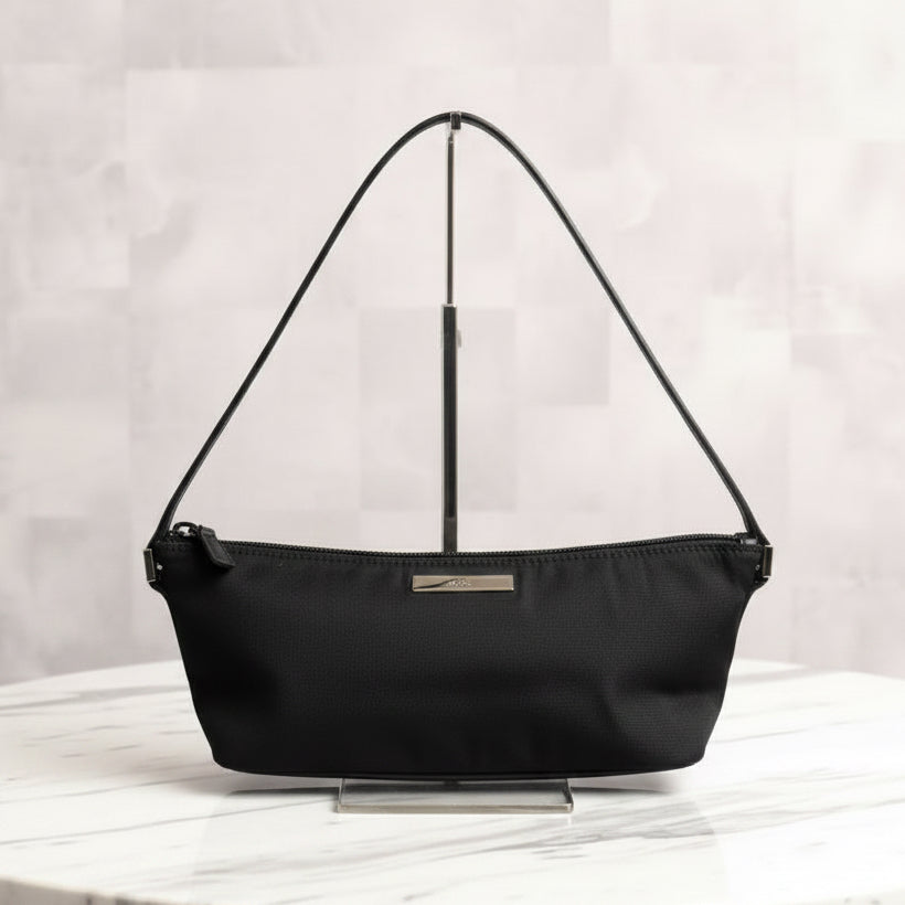 Gucci Black Nylon Boat Pochette Handbag