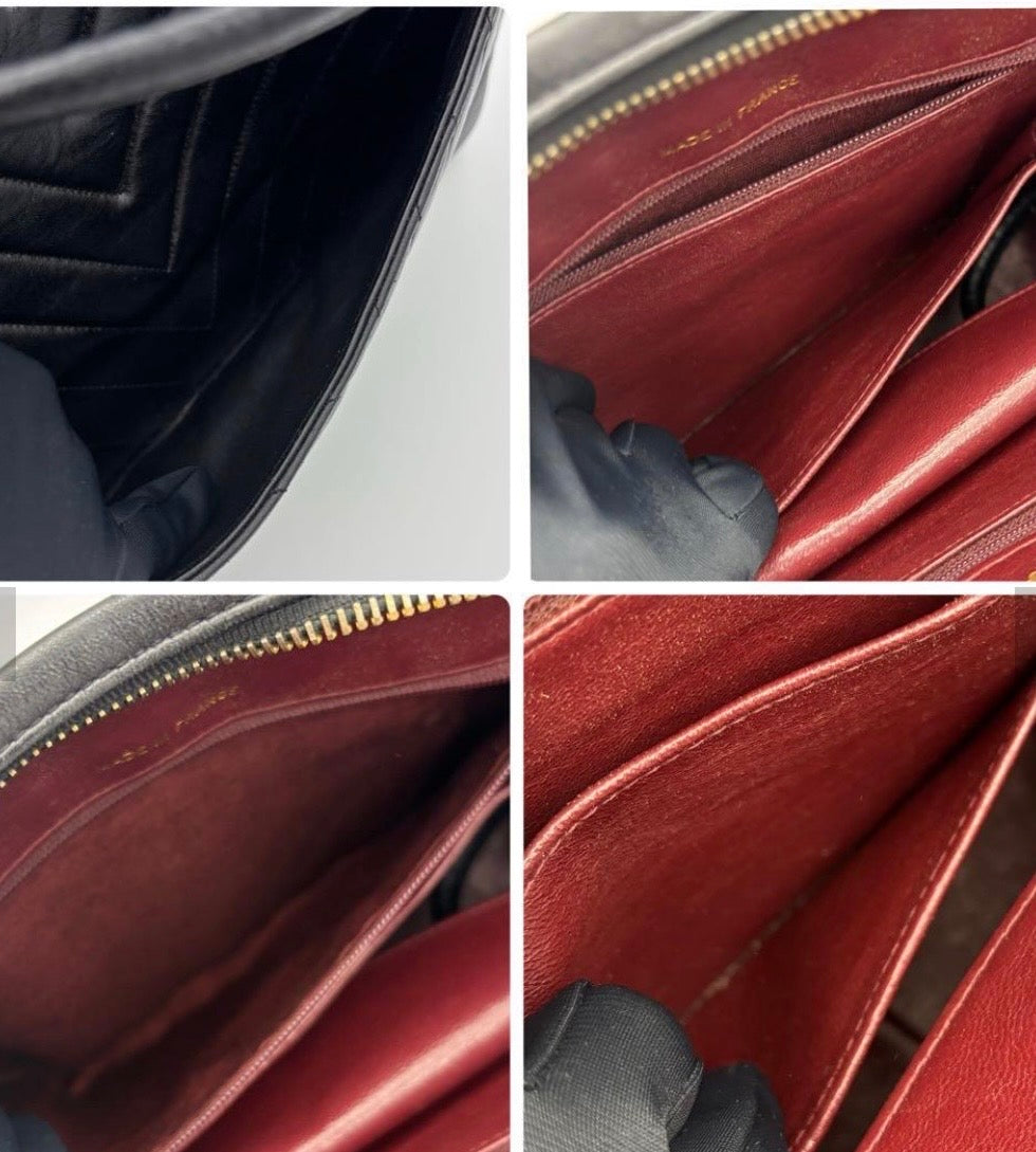 CHANEL Vintage CC Chevron Camera Bag