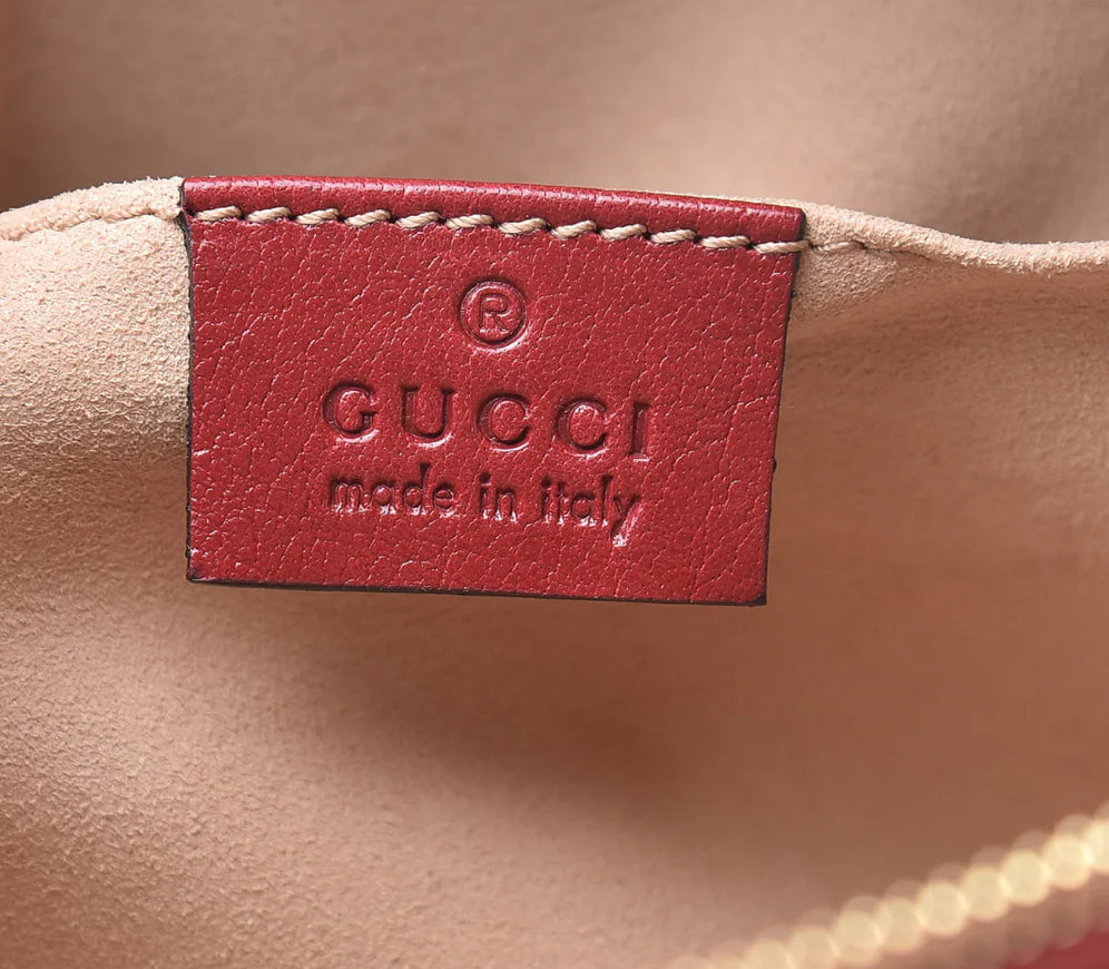 GUCCI Suede Calfskin Web Small Ophidia Dome Shoulder Bag Blue Romantic Cherry