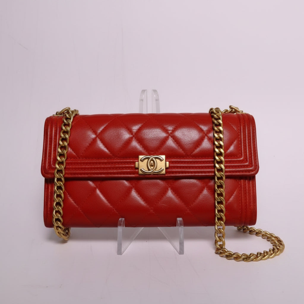 CHANEL Boy Wallet (Red)