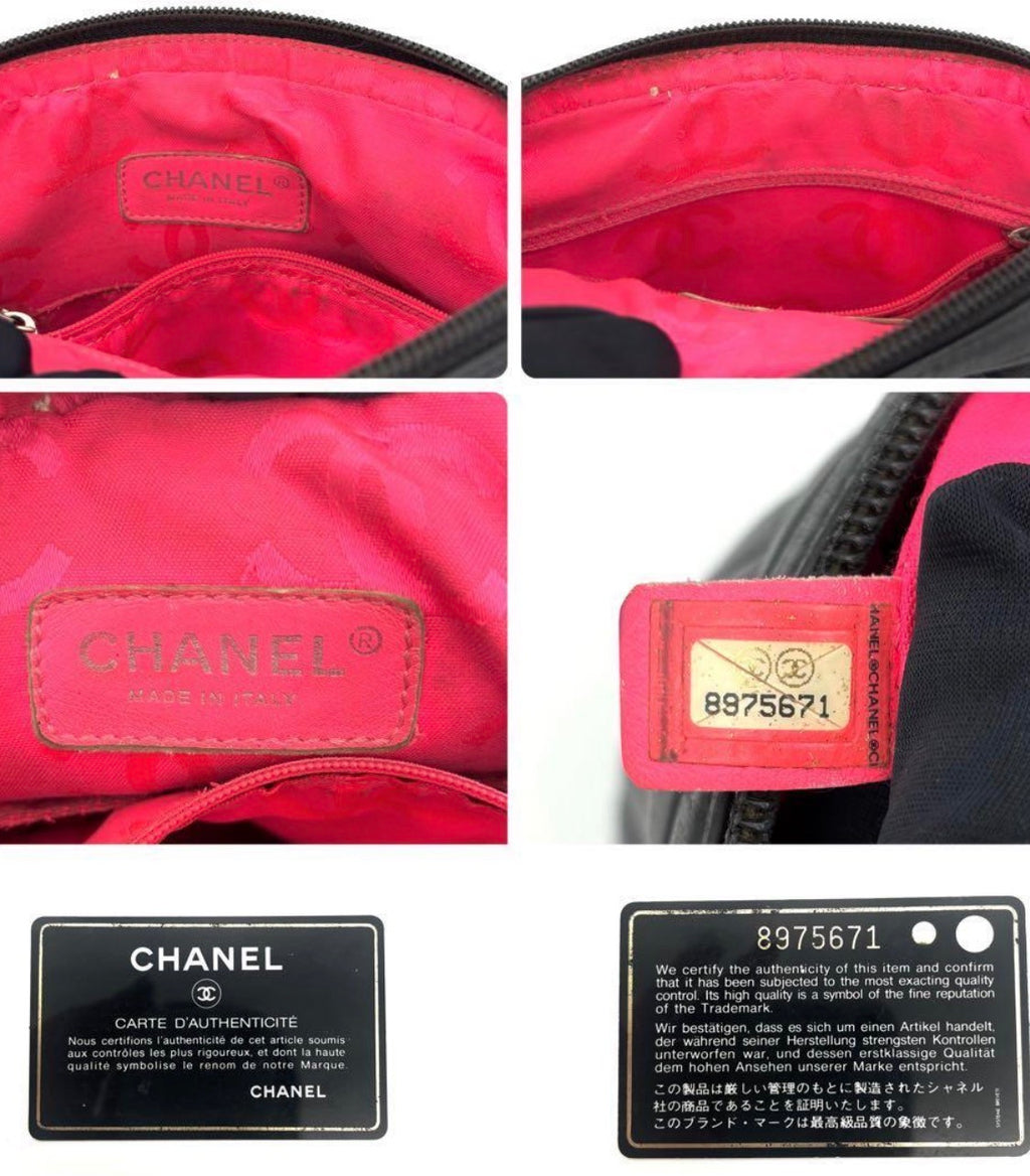 ChANEL alfskin Quilted Medium Cambon Messenger Black Bag