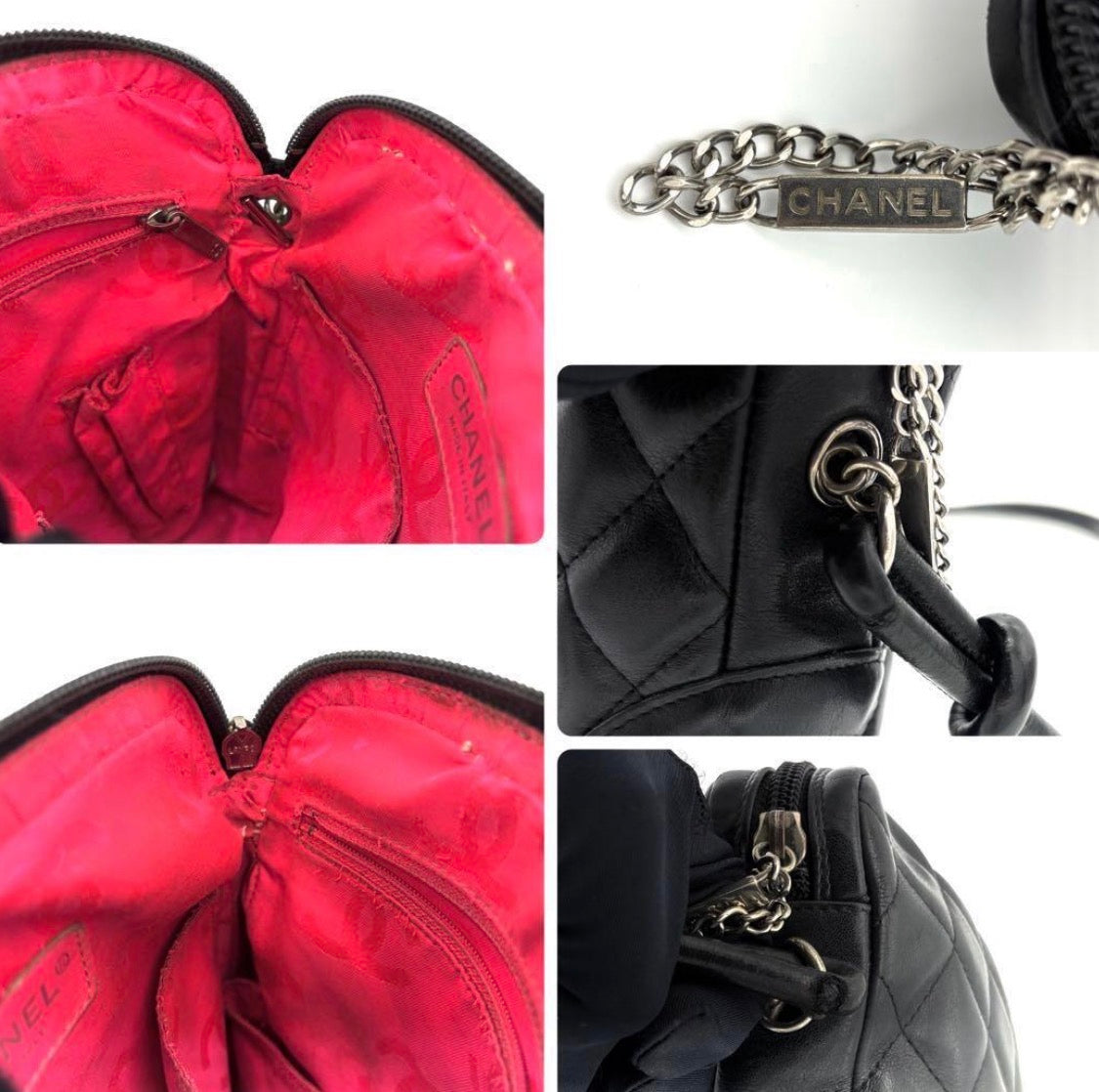 ChANEL alfskin Quilted Medium Cambon Messenger Black Bag