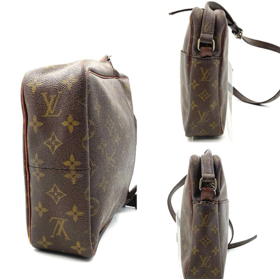 LOUIS VUITTON Monogram Petit Marceau Shoulder Bag, PVC x Leather, Brown, Crossbody, 80's Vintage