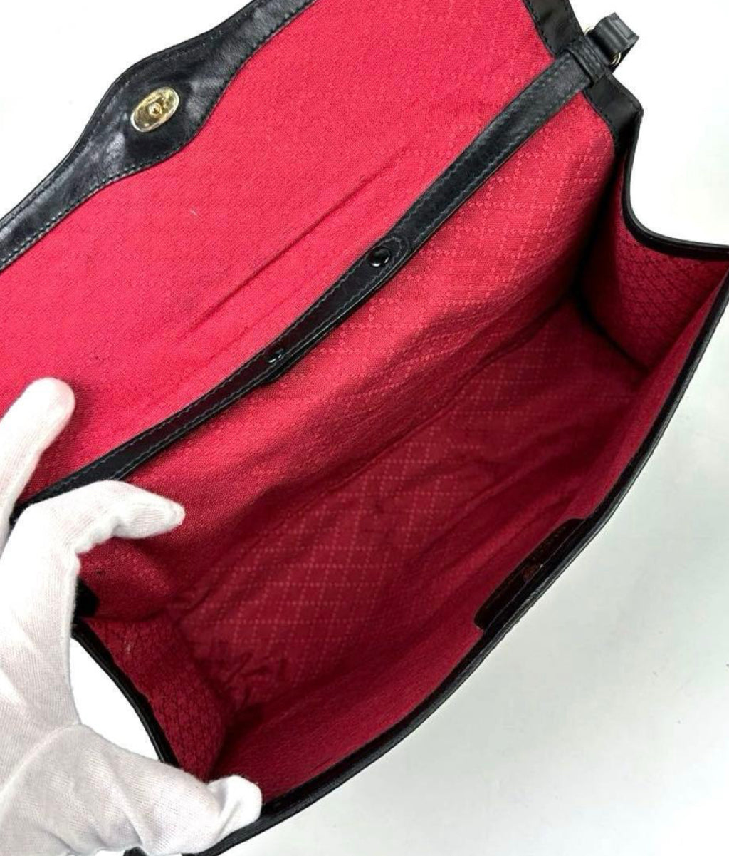 GUCCI Web Sherry Line GG Canvas Shoulder Bag Vintage
