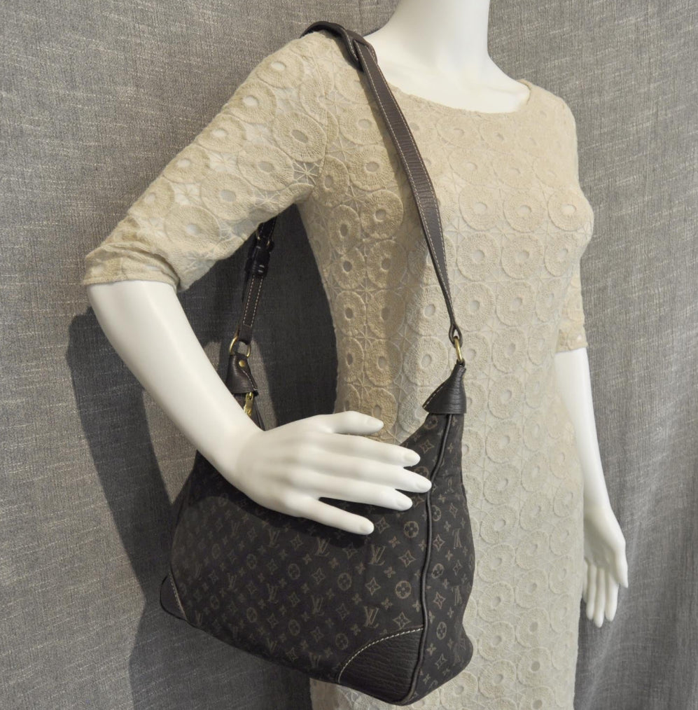 LOUIS VUITTON Mini Lin Boulogne Ebene Shoulder Bag